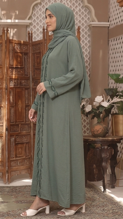 Sage Bloom Abaya