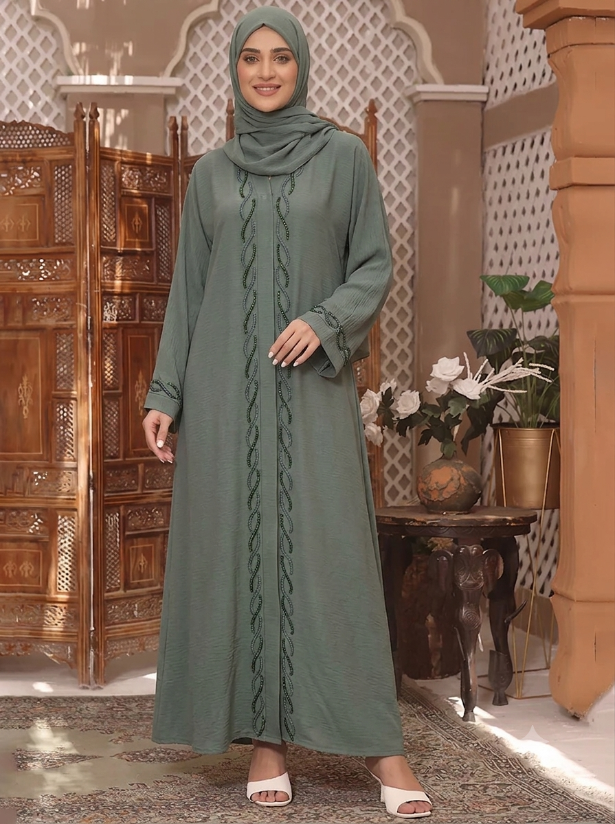 Sage Bloom Abaya