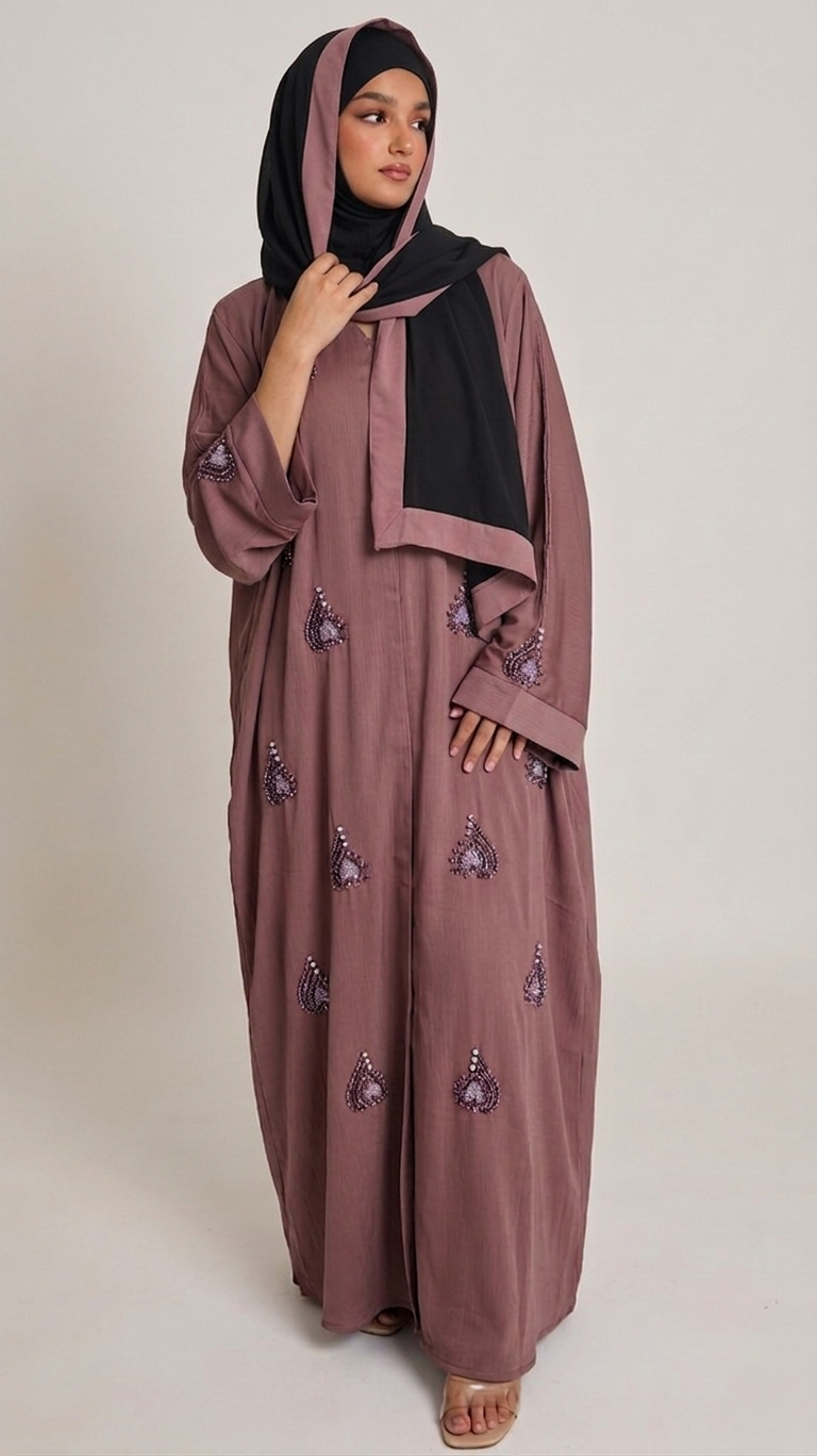 Dusty Rose Luxe Abaya